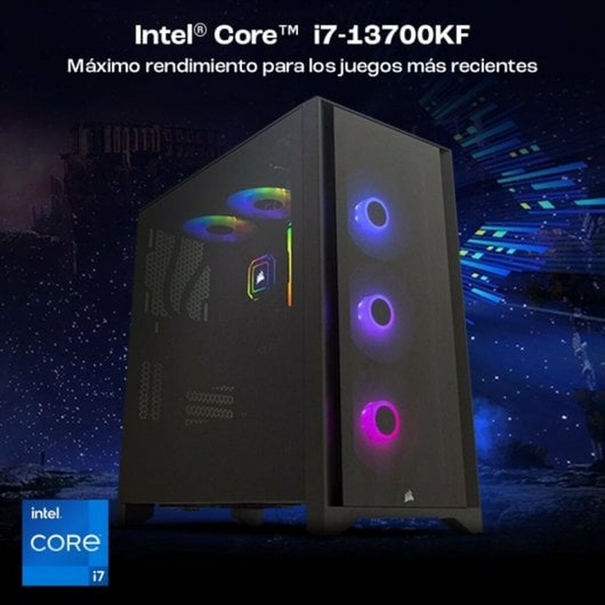 Desktop PC PcCom PCC-IMP3-13700KF-2TB-4070TI-BLK Intel Core i7-13700KF 32 GB RAM 2 TB SSD Nvidia Geforce RTX 4070