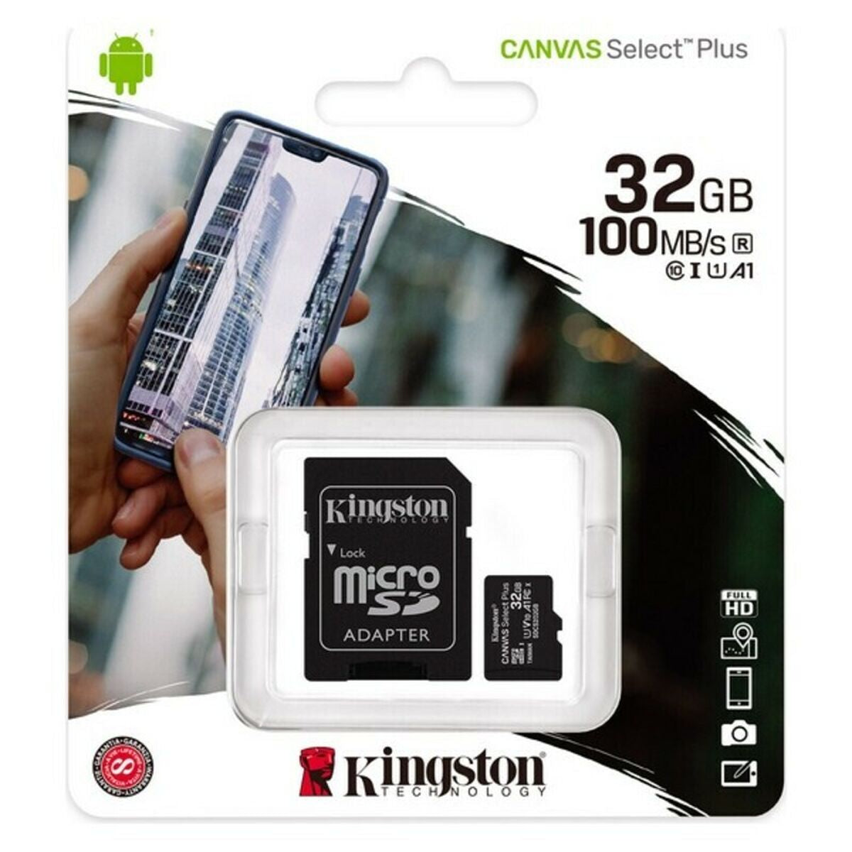 Micro SD Memory Card with Adaptor Kingston SDCS2 100 MB/s exFAT