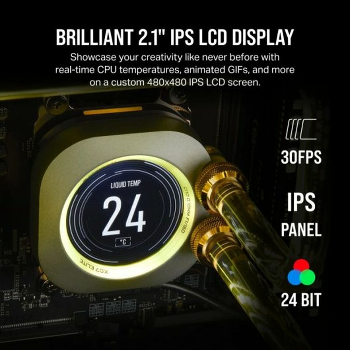 AIO CPU Cooler with OLED Screen Corsair RGB