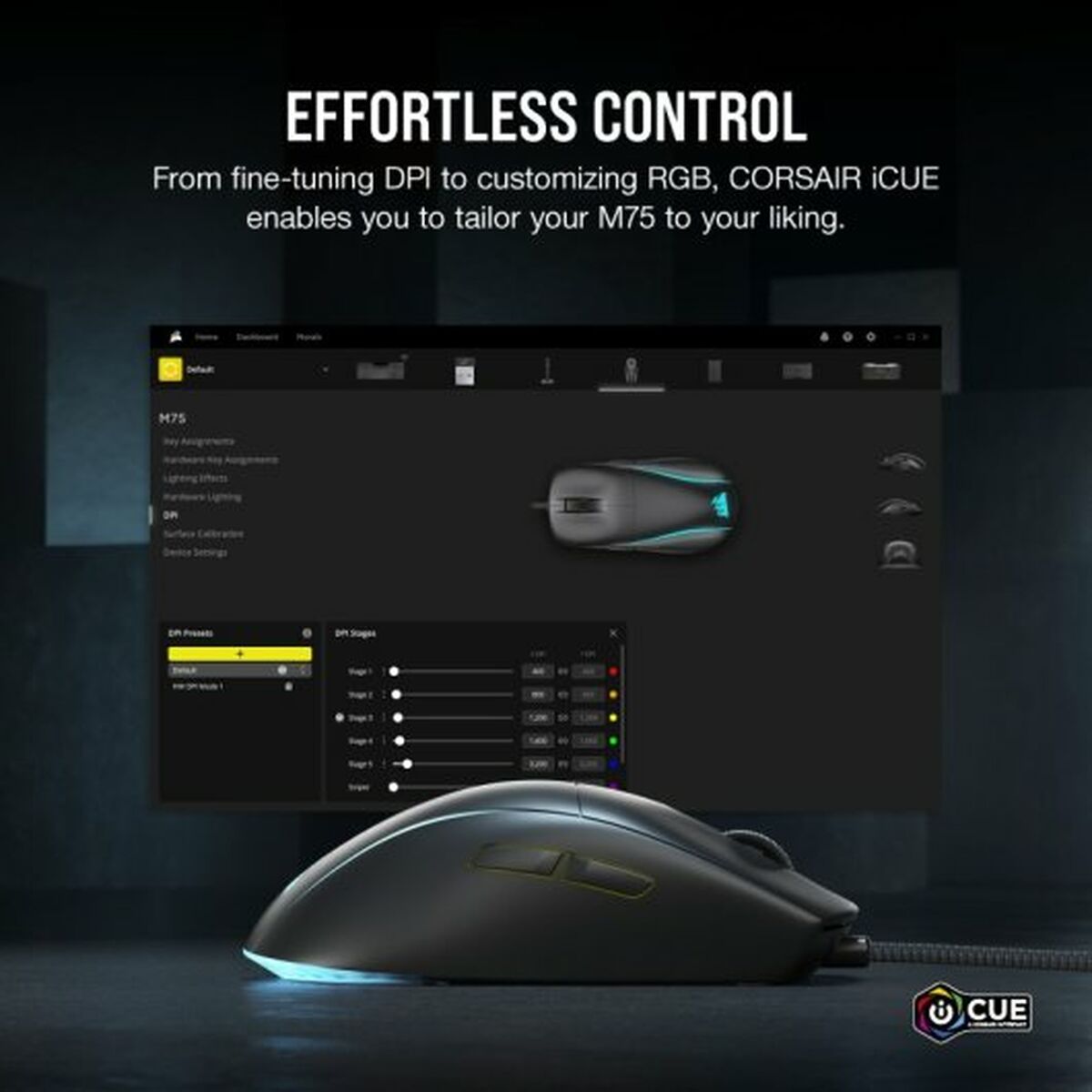 Mouse Corsair M75 Black 26000 DPI