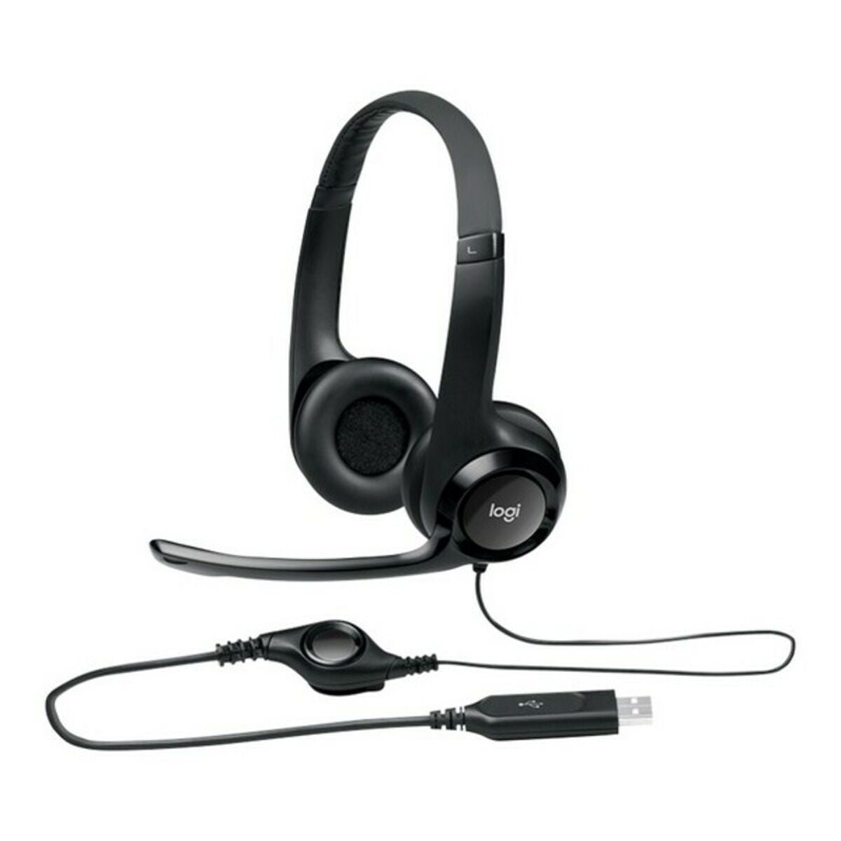 Headphones with Microphone Logitech 981-000406 Black