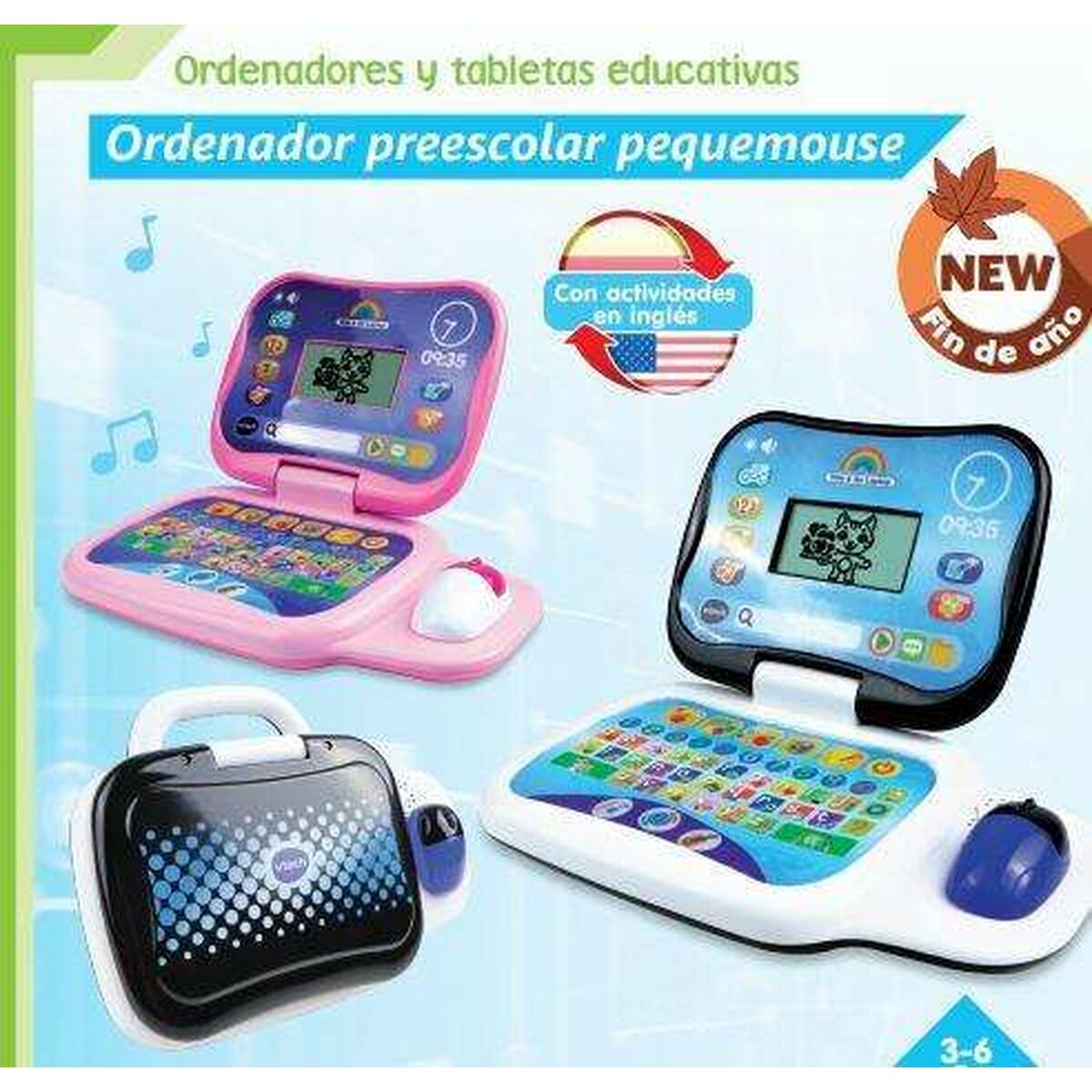 Toy computer Vtech Pequemouse ES 32,5 x 7,8 x 33 cm Blue