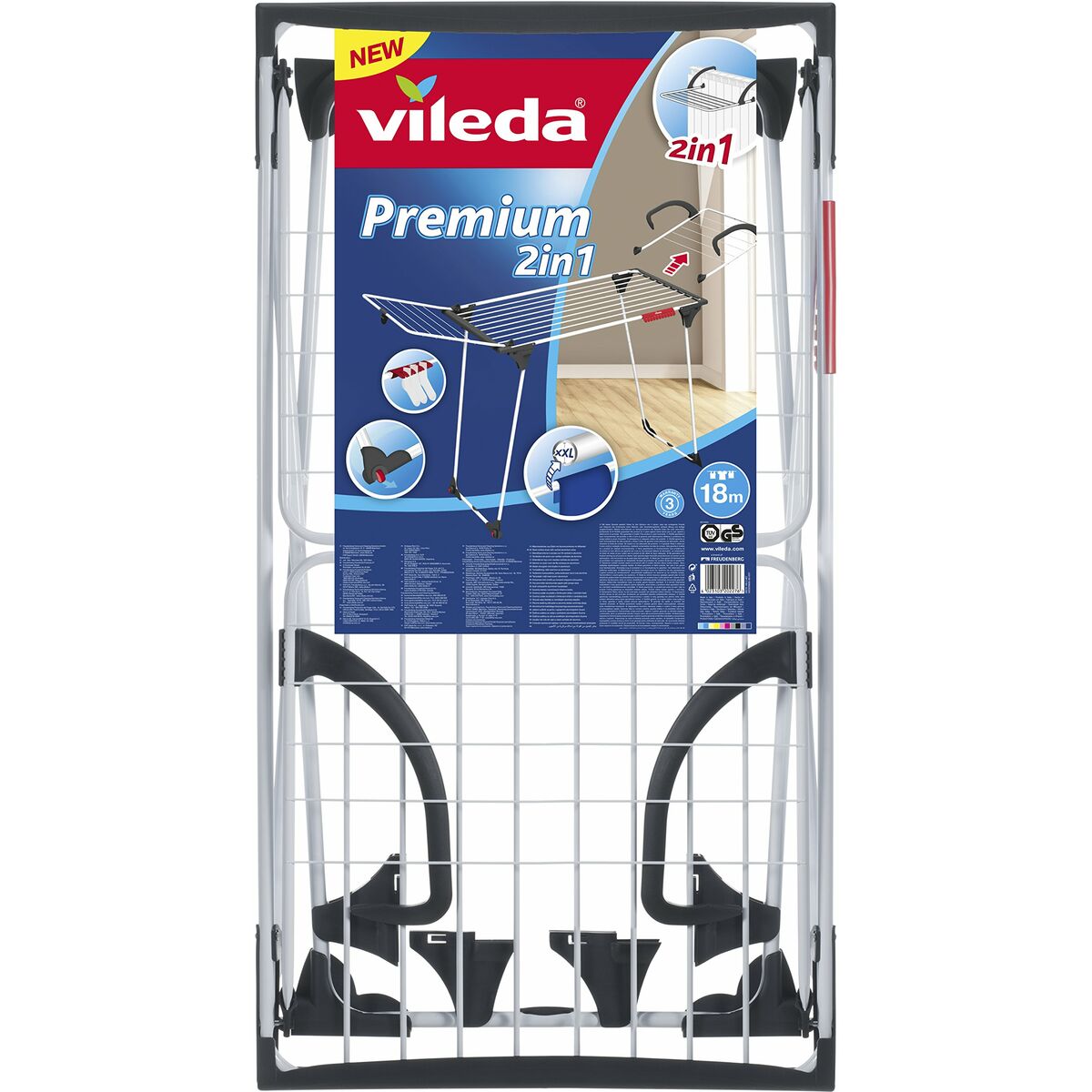 Clothes Line Vileda Premium 2-in-1 Grey Steel (180 x 91 x 57 cm)