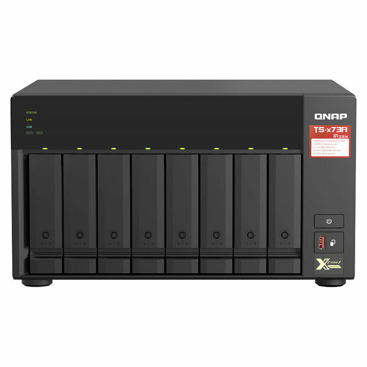 NAS Network Storage Qnap TS-873A-8G Black AMD Ryzen V1500B