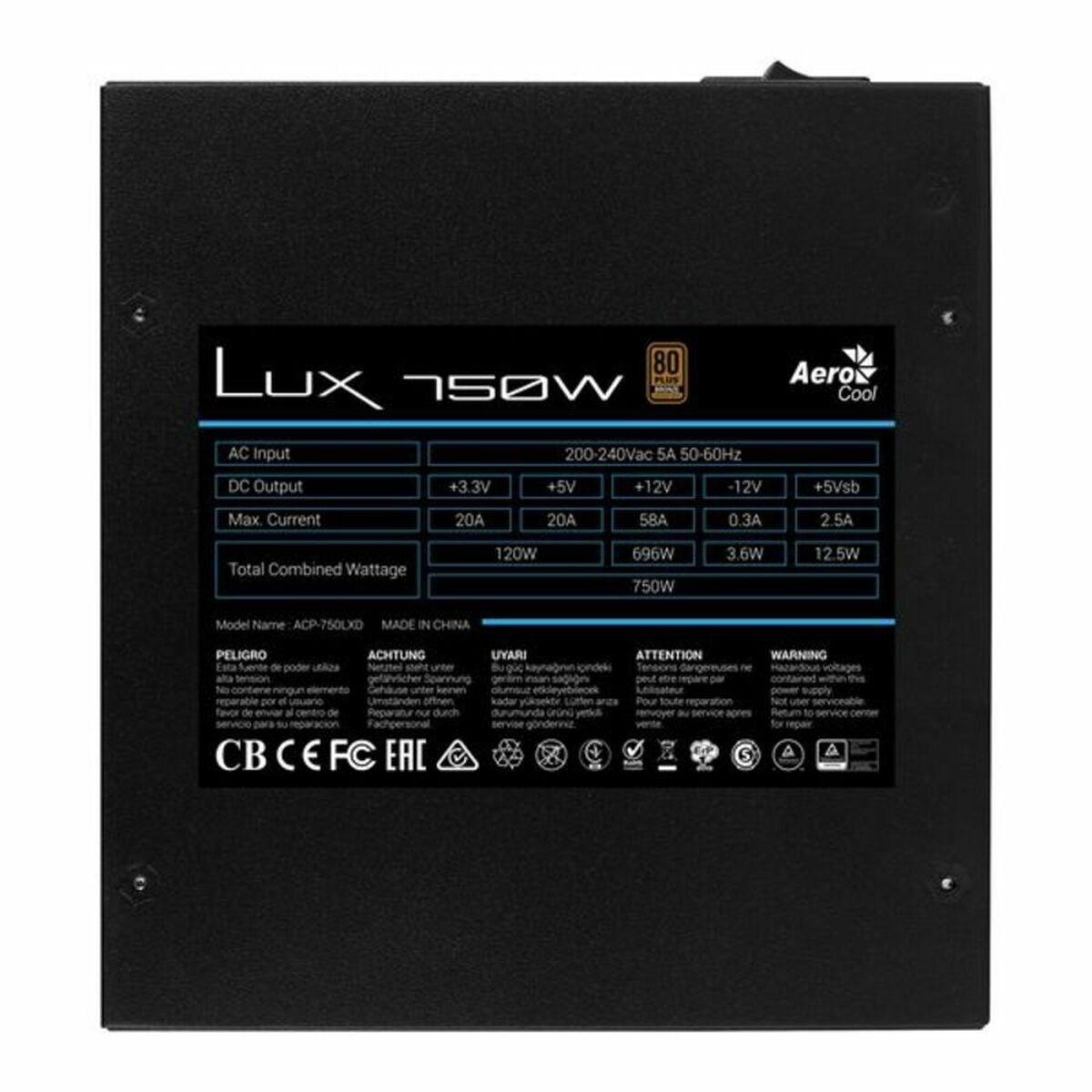 Power supply Aerocool LUX 750W 750W