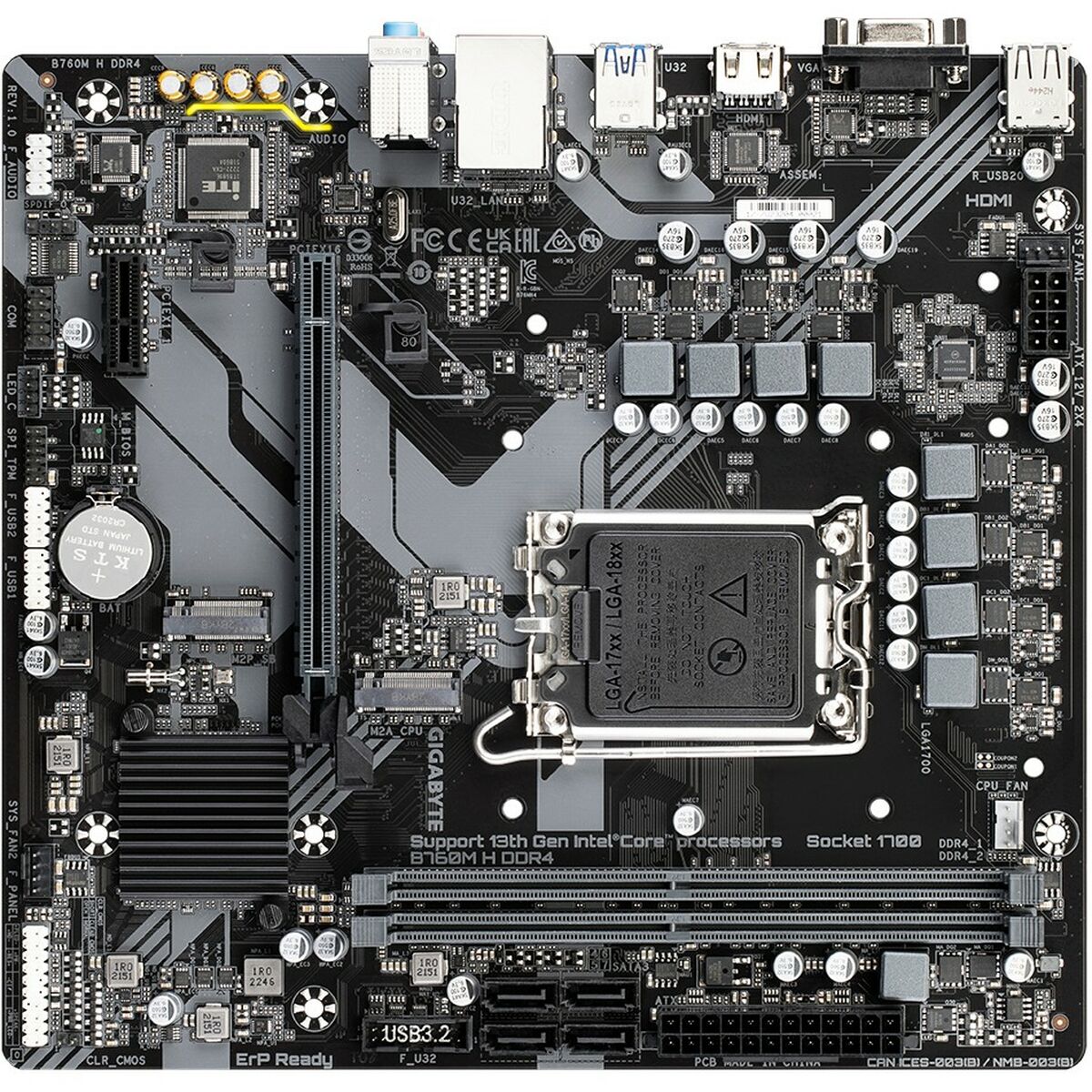 Motherboard Gigabyte B760M H DDR4 INTEL B760 EXPRESS LGA 1700