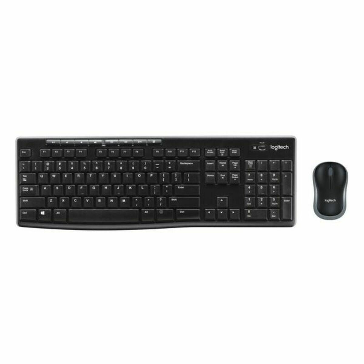 Keyboard and Wireless Mouse Logitech 920-004513 Black Spanish Qwerty QWERTY