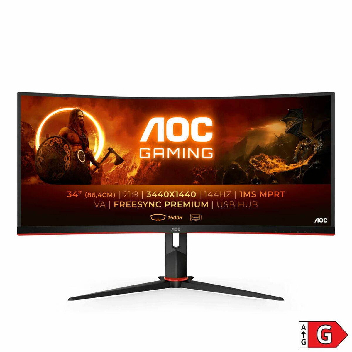 Monitor AOC CU34G2X/BK Quad HD 144 Hz