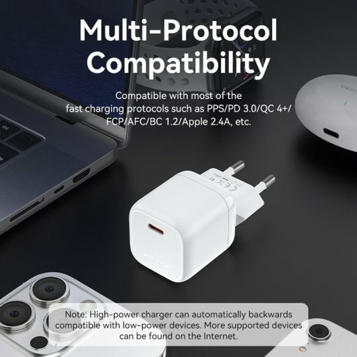 Wall Charger Vention FAKW0-EU White 30 W USB-C