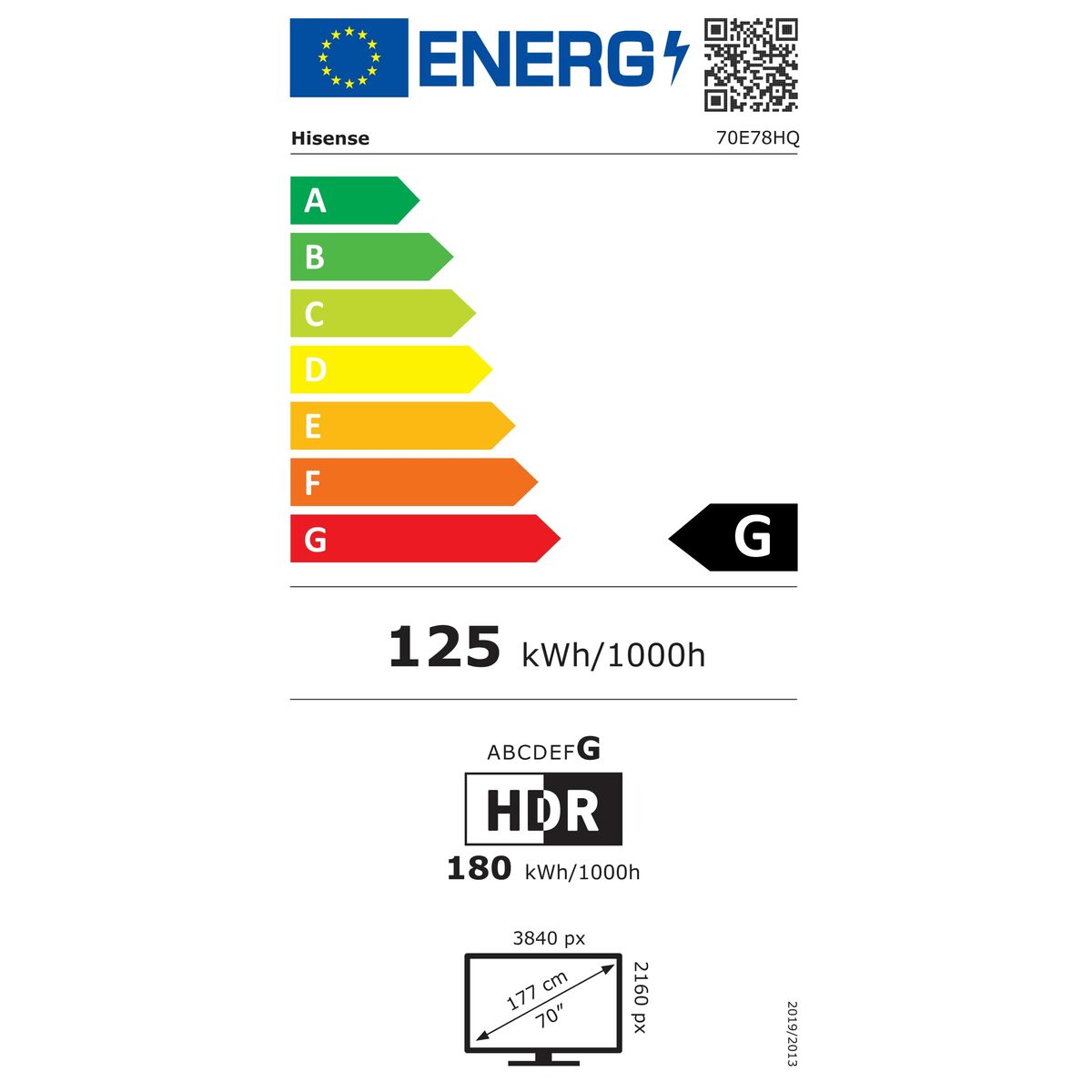 Smart TV Hisense 70E7HQ Wi-Fi 70" 4K Ultra HD QLED