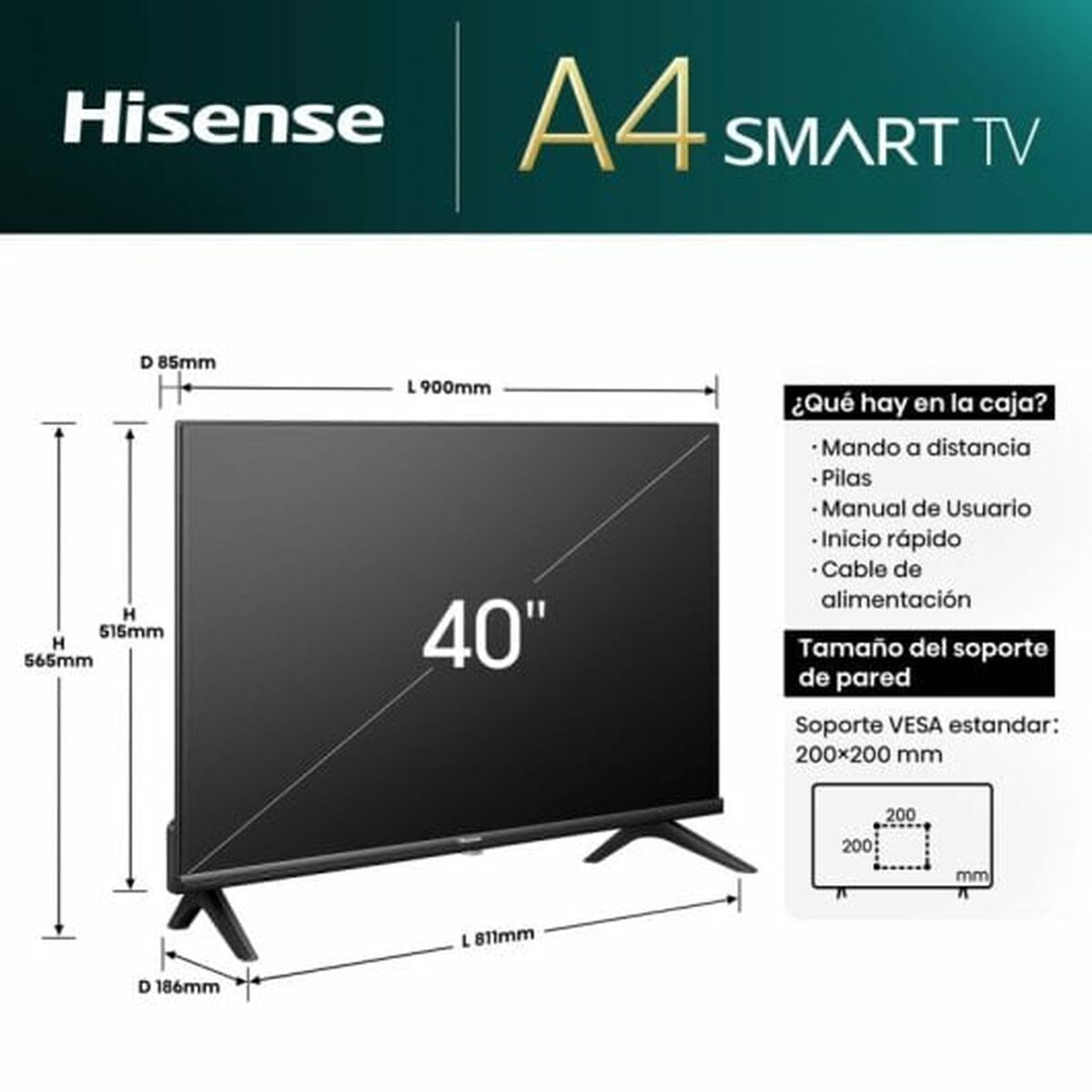 Smart TV Hisense 40A4N Full HD 40" LED