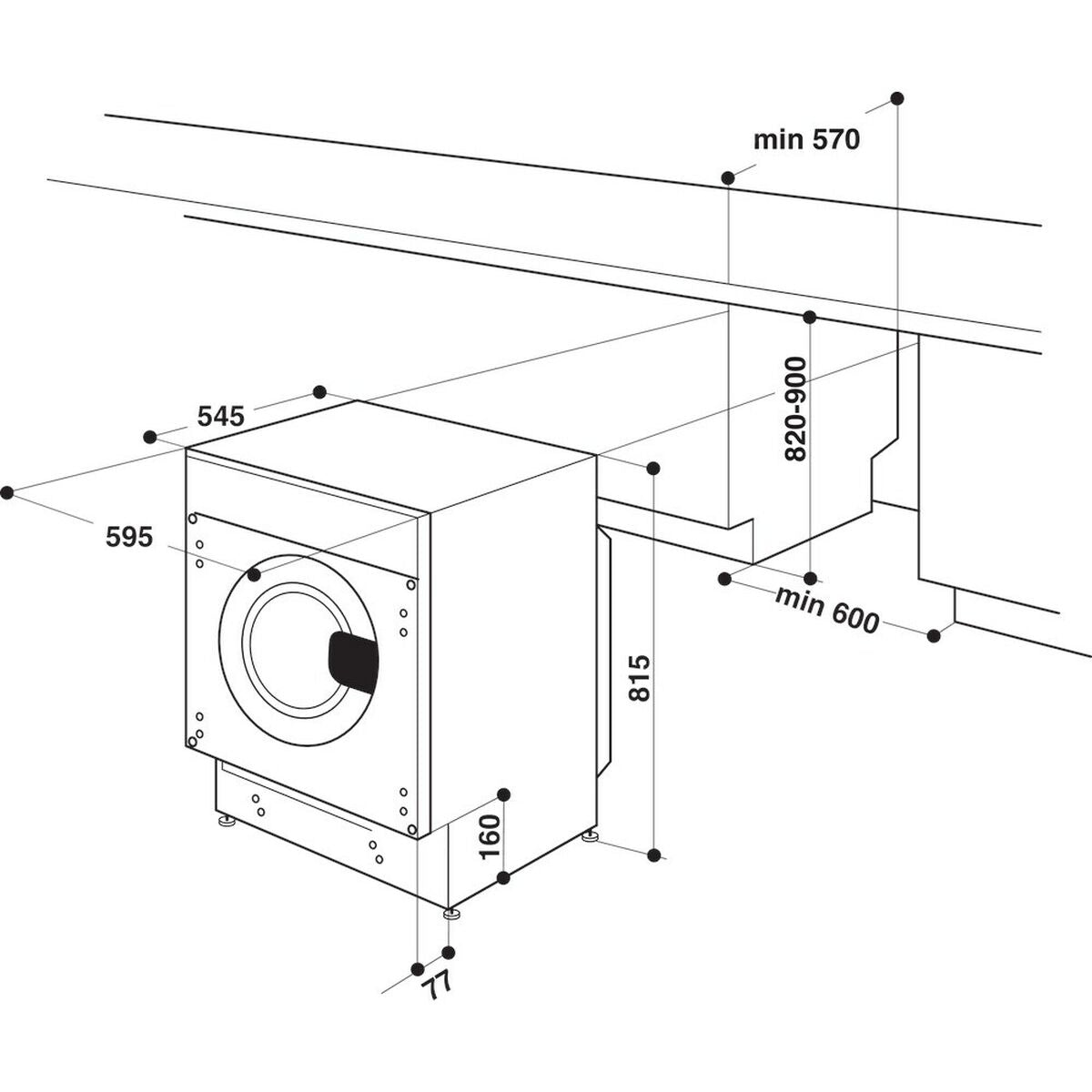 Washer - Dryer Whirlpool Corporation BIWDWG861485EU 1400 rpm 8 kg