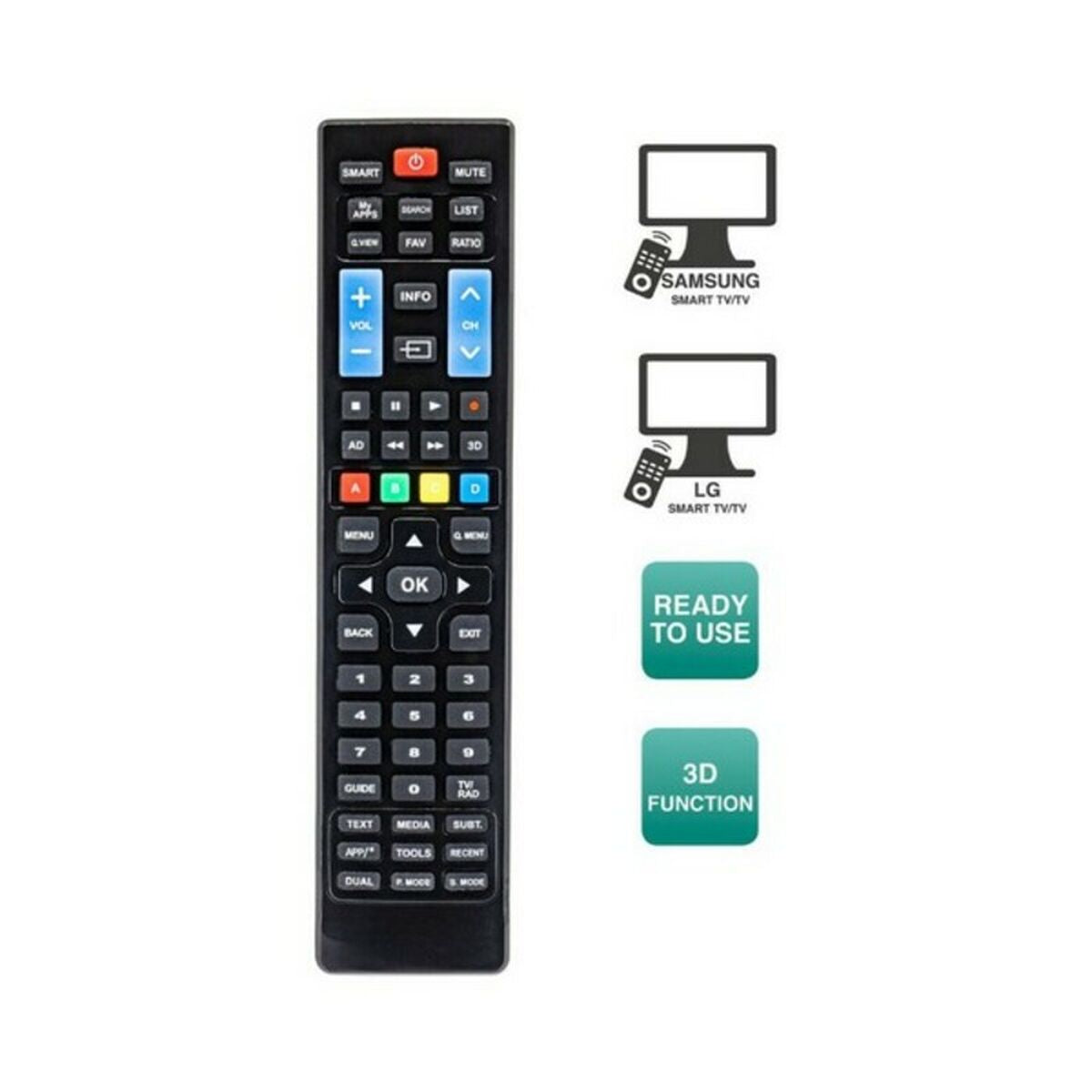 Remote Control for Smart TV Ewent EW1575 Black