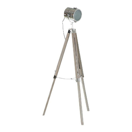 Floor Lamp DKD Home Decor Metal Wood Silver Light brown Tripod (66 x 66 x 142 cm)