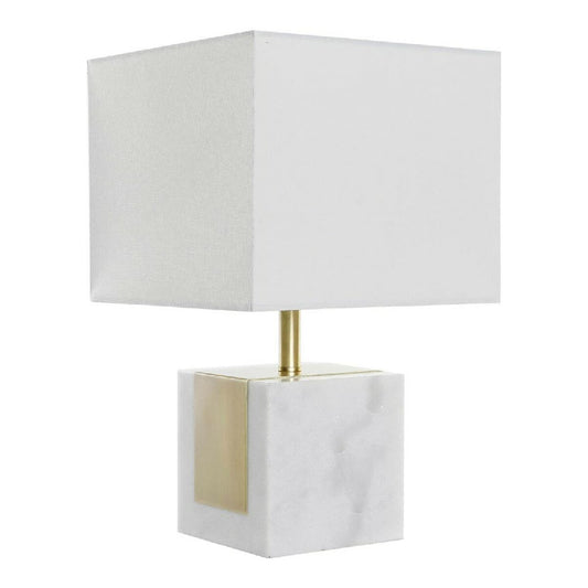 Desk lamp DKD Home Decor White Polyester Marble Golden (26 x 26 x 43 cm)