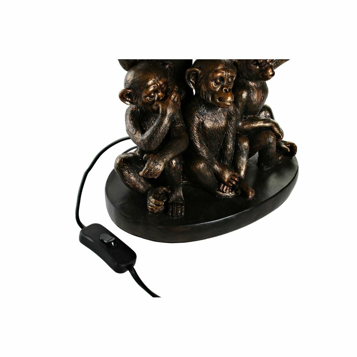 Desk lamp DKD Home Decor Black Golden Polyester Resin Monkey (31 x 31 x 48 cm)