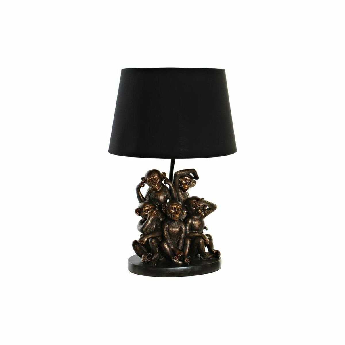 Desk lamp DKD Home Decor Black Golden Polyester Resin Monkey (31 x 31 x 48 cm)