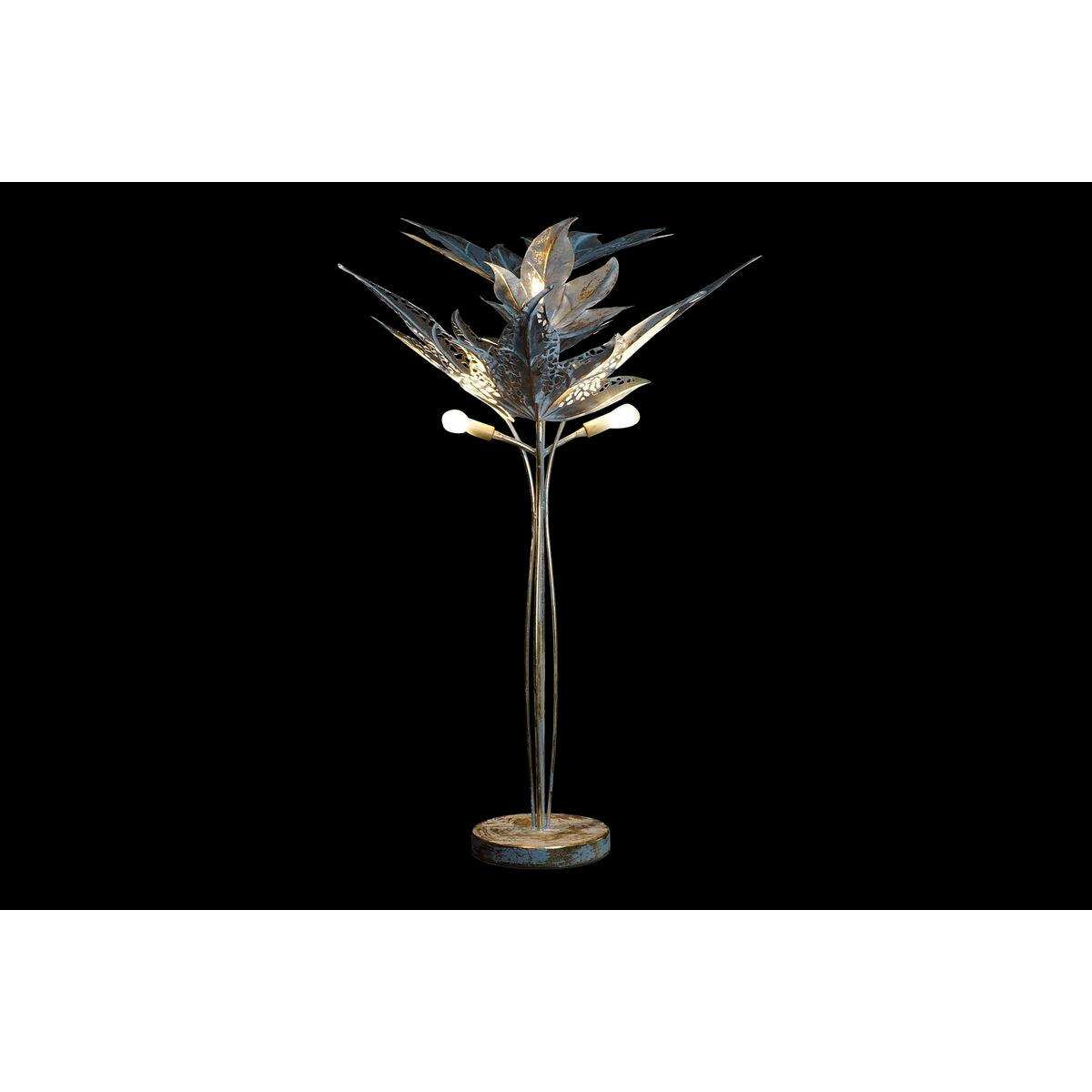 Floor Lamp DKD Home Decor Grey Metal Tropical Leaf of a plant (51 x 51 x 87 cm)