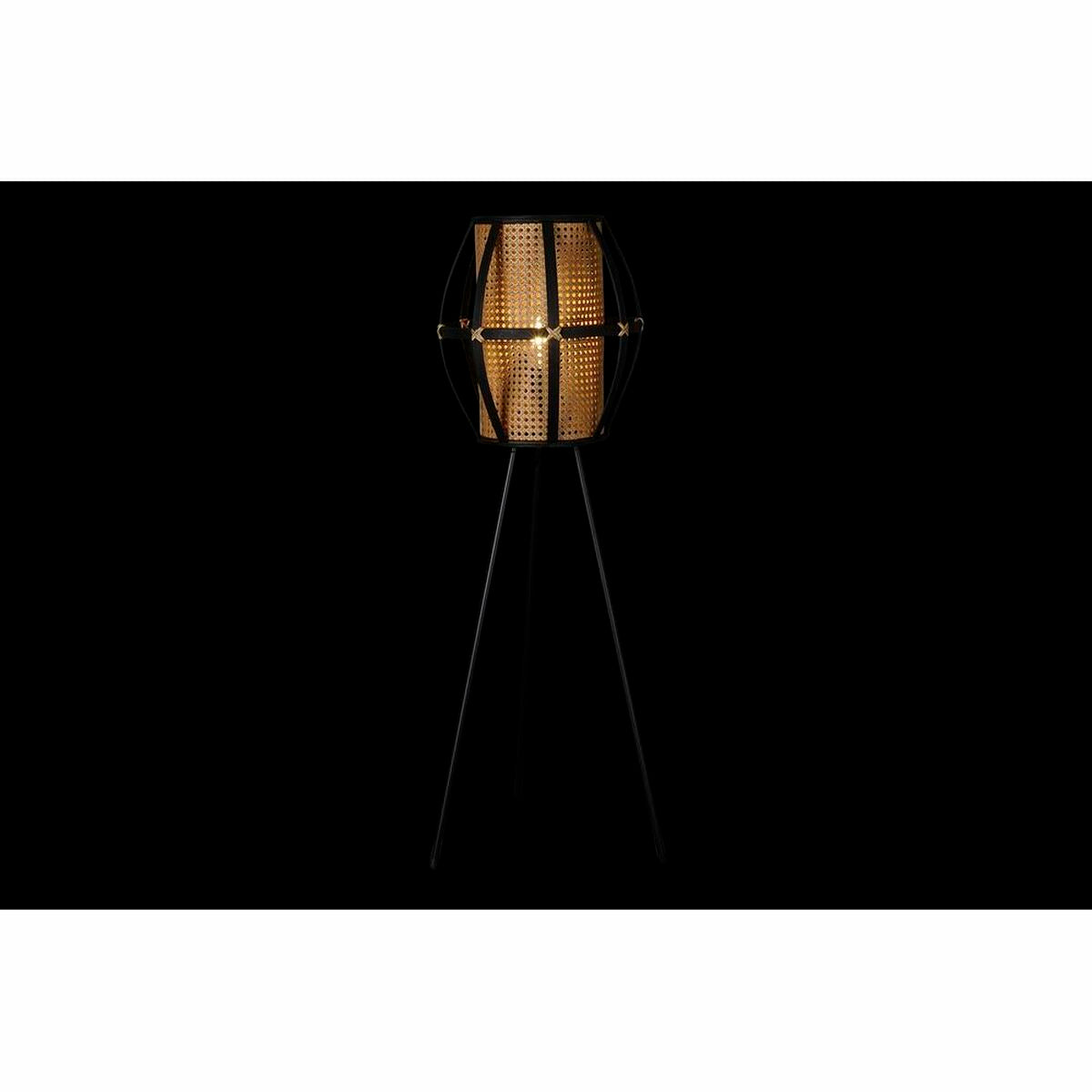 Floor Lamp DKD Home Decor Brown Black Metal Bamboo 50 W 220 V 38 x 38 x 119 cm