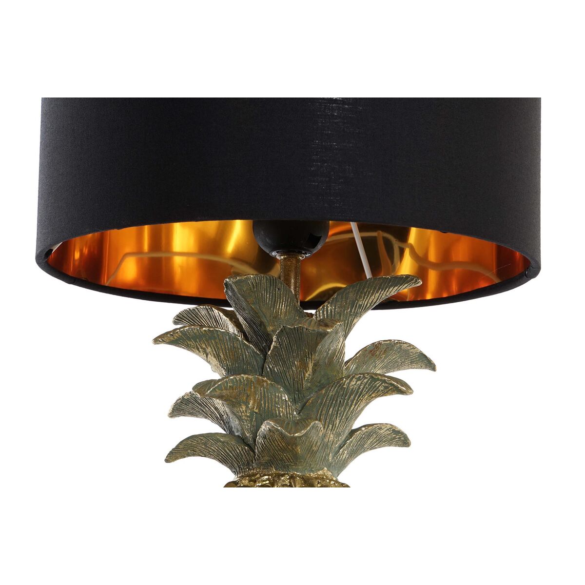 Desk lamp DKD Home Decor Pineapple Black Golden Polyester Resin 50 W (24 x 24 x 47 cm)