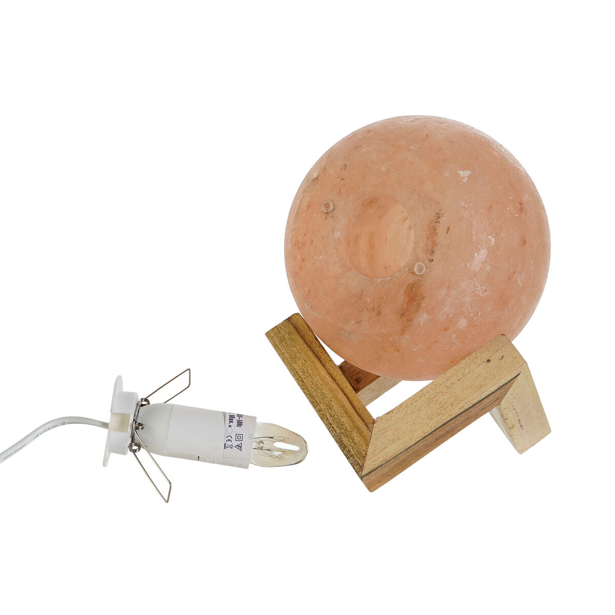 Desk lamp DKD Home Decor Brown Pink Salt Acacia 15 W 220 V 15 x 15 x 20 cm