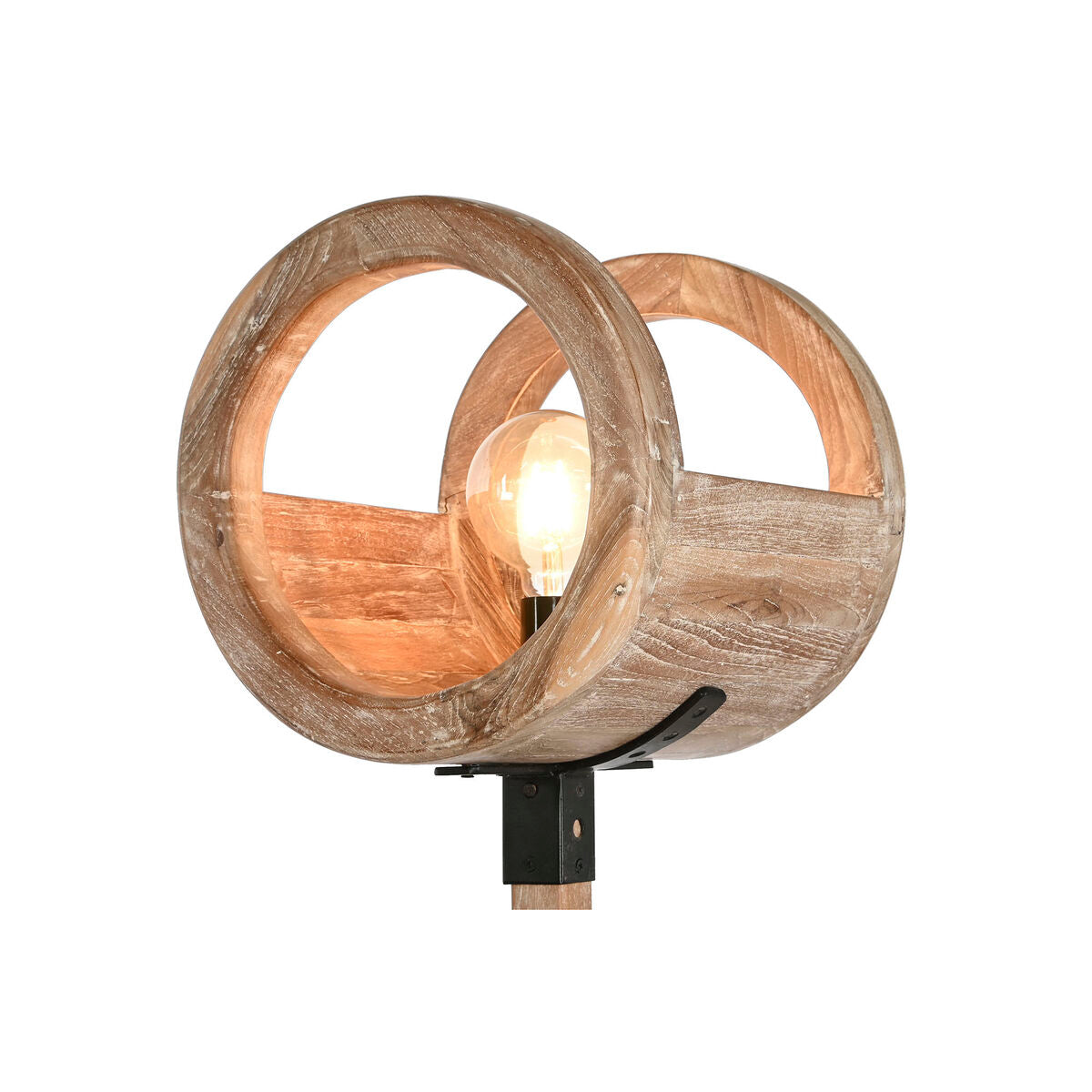 Floor Lamp Home ESPRIT Black Natural Teak Recycled Wood 50 W 220 V 31 x 31 x 156 cm