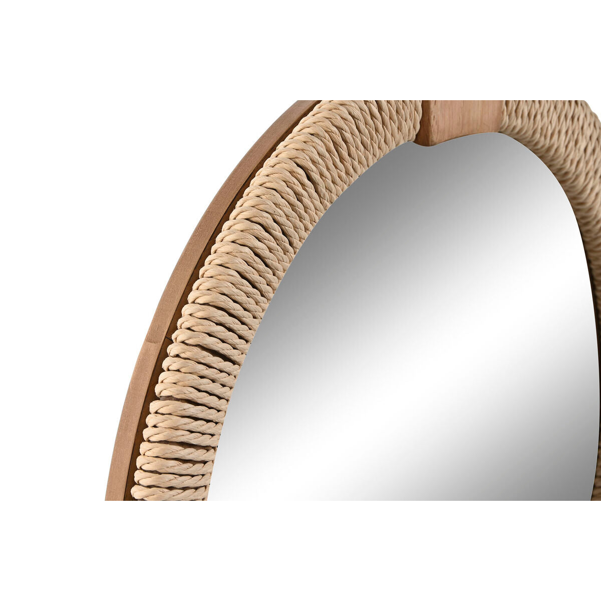 Wall mirror Home ESPRIT Natural Rope Fir Mirror Mediterranean 40 x 3,5 x 50 cm