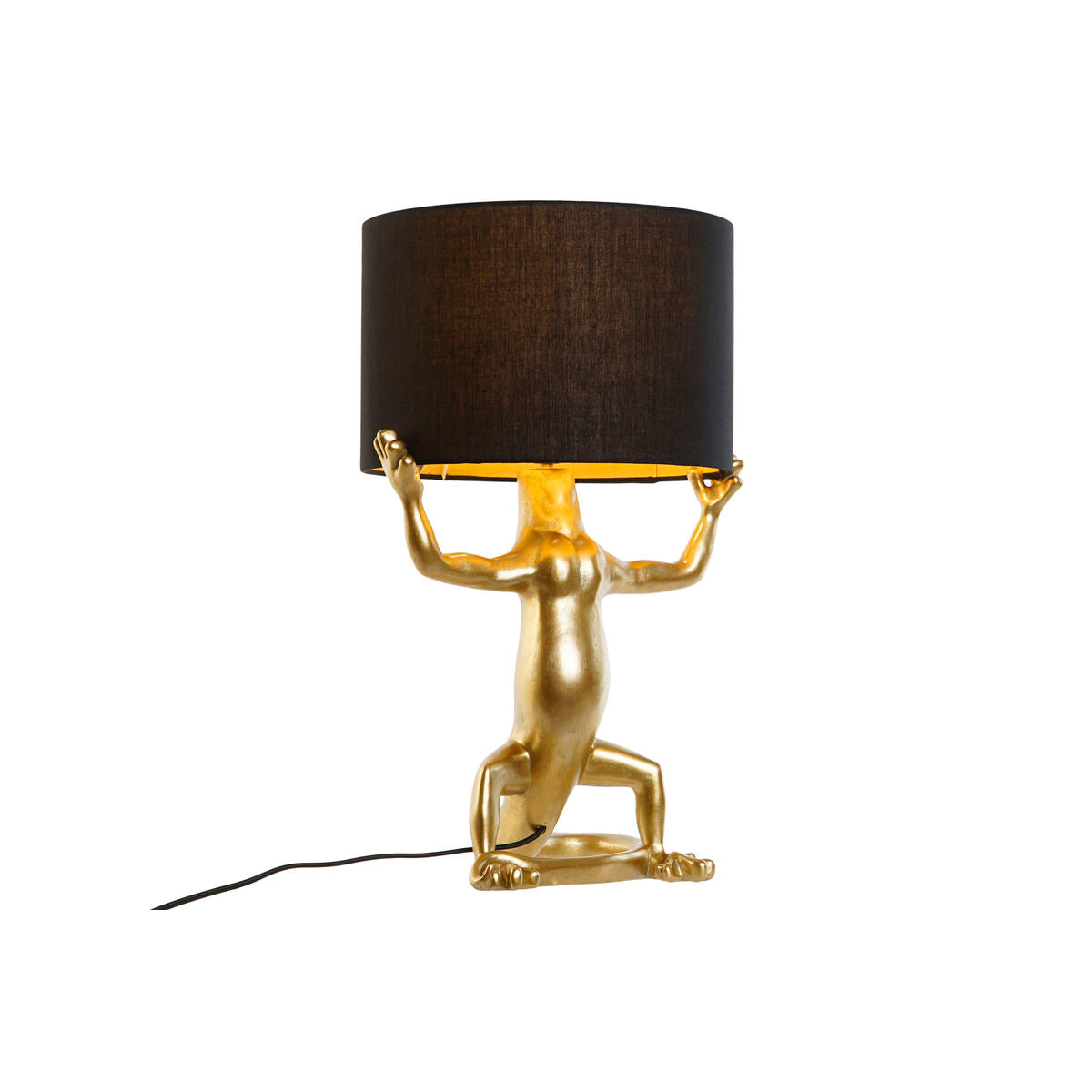 Desk lamp Home ESPRIT Black Golden Resin 50 W 220 V 31 x 28 x 50 cm (2 Units)