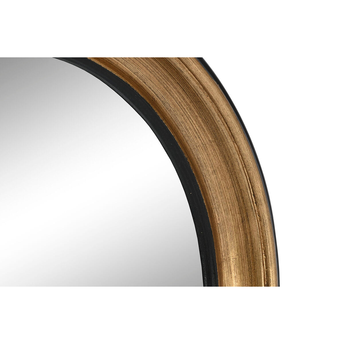 Wall mirror Home ESPRIT Black Golden Resin Mirror Romantic 44 x 5 x 44 cm