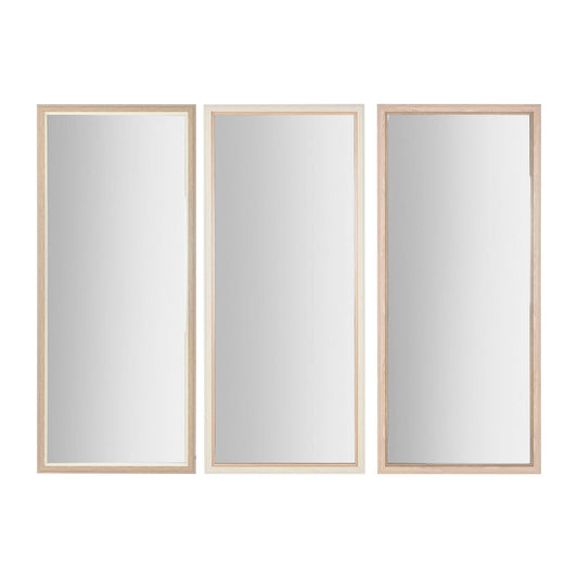 Wall mirror Home ESPRIT White Brown Beige Grey Crystal polystyrene 67 x 2 x 156 cm (4 Units)