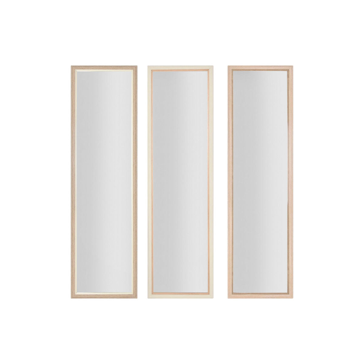 Wall mirror Home ESPRIT White Brown Beige Grey Crystal polystyrene 35 x 2 x 132 cm (4 Units)