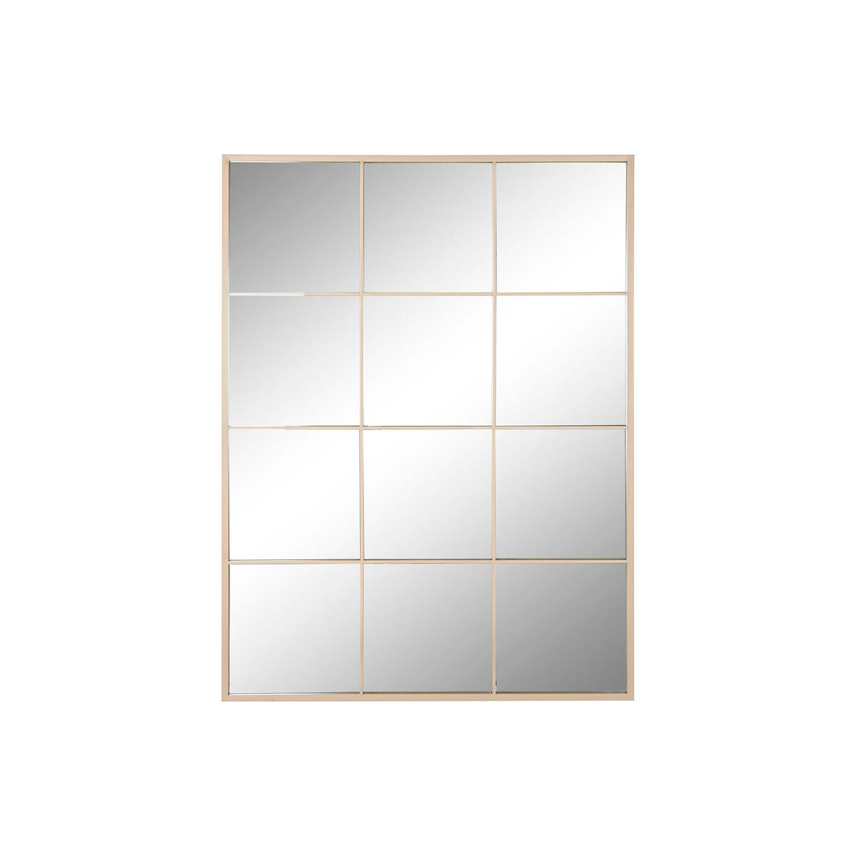 Wall mirror Home ESPRIT Beige Crystal Iron Mirror Window Scandi 90 x 1 x 120 cm