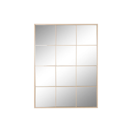 Wall mirror Home ESPRIT Beige Crystal Iron Mirror Window Scandi 90 x 1 x 120 cm