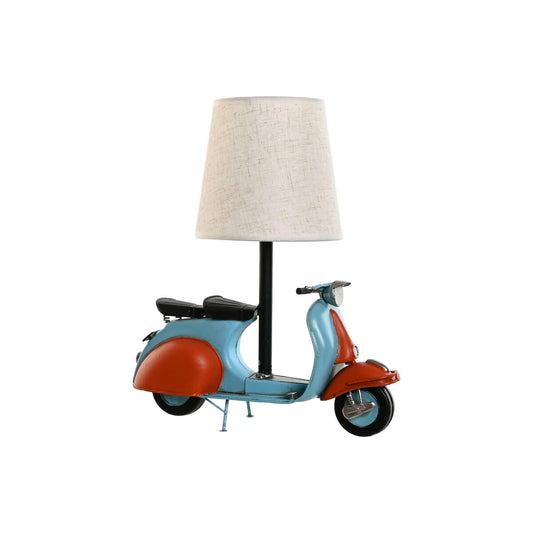 Desk lamp Home ESPRIT Blue Orange Linen Metal 31 x 15 x 34 cm