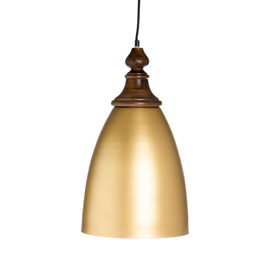 Ceiling Light 21 x 21 x 37 cm Golden Wood Iron