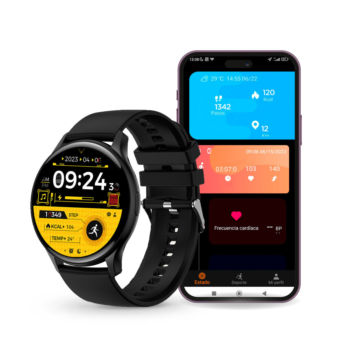 Smartwatch KSIX Core  Black (1 Unit)