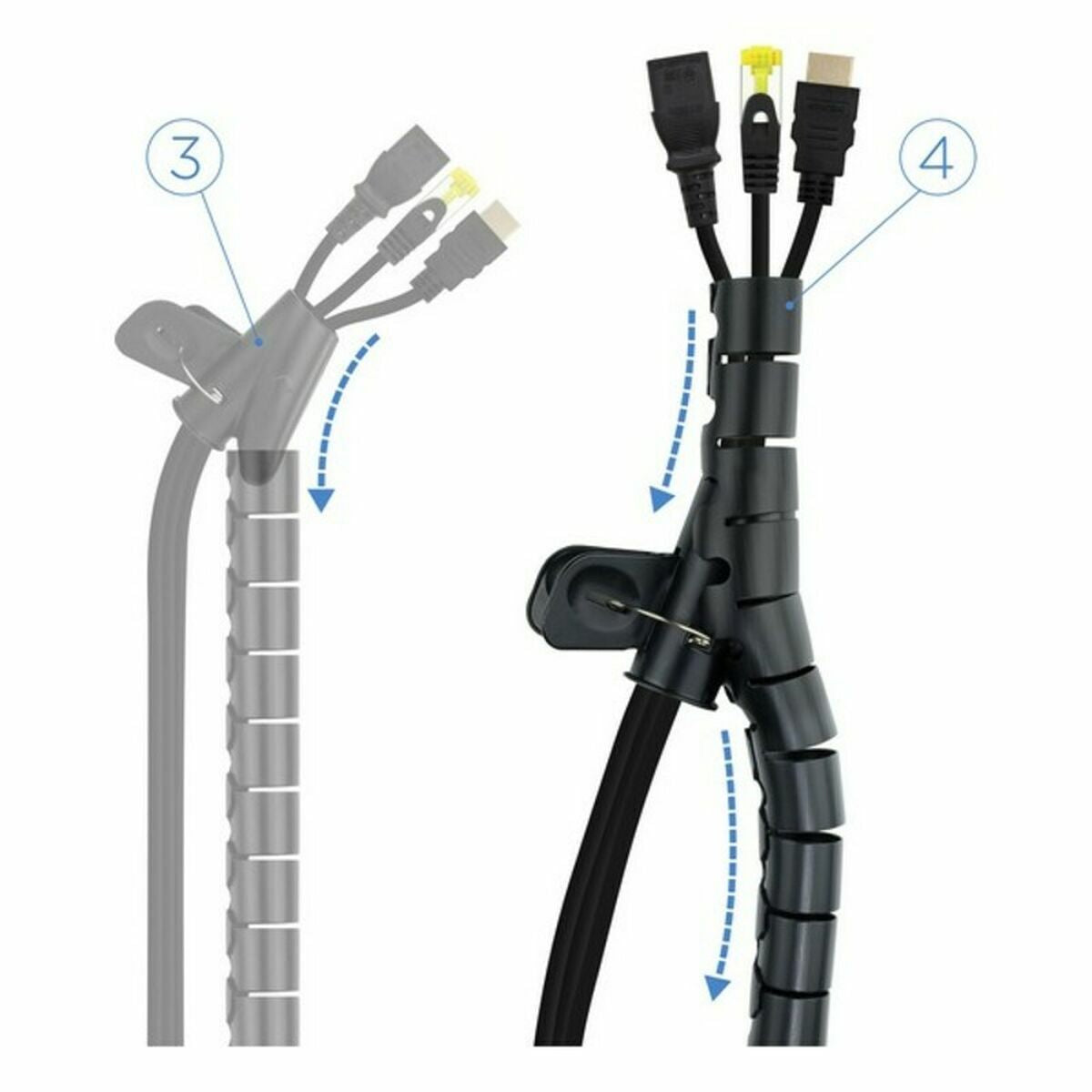 Cable Organiser NANOCABLE 10.36.0001-BK Ø 2,5 cm (1 m)