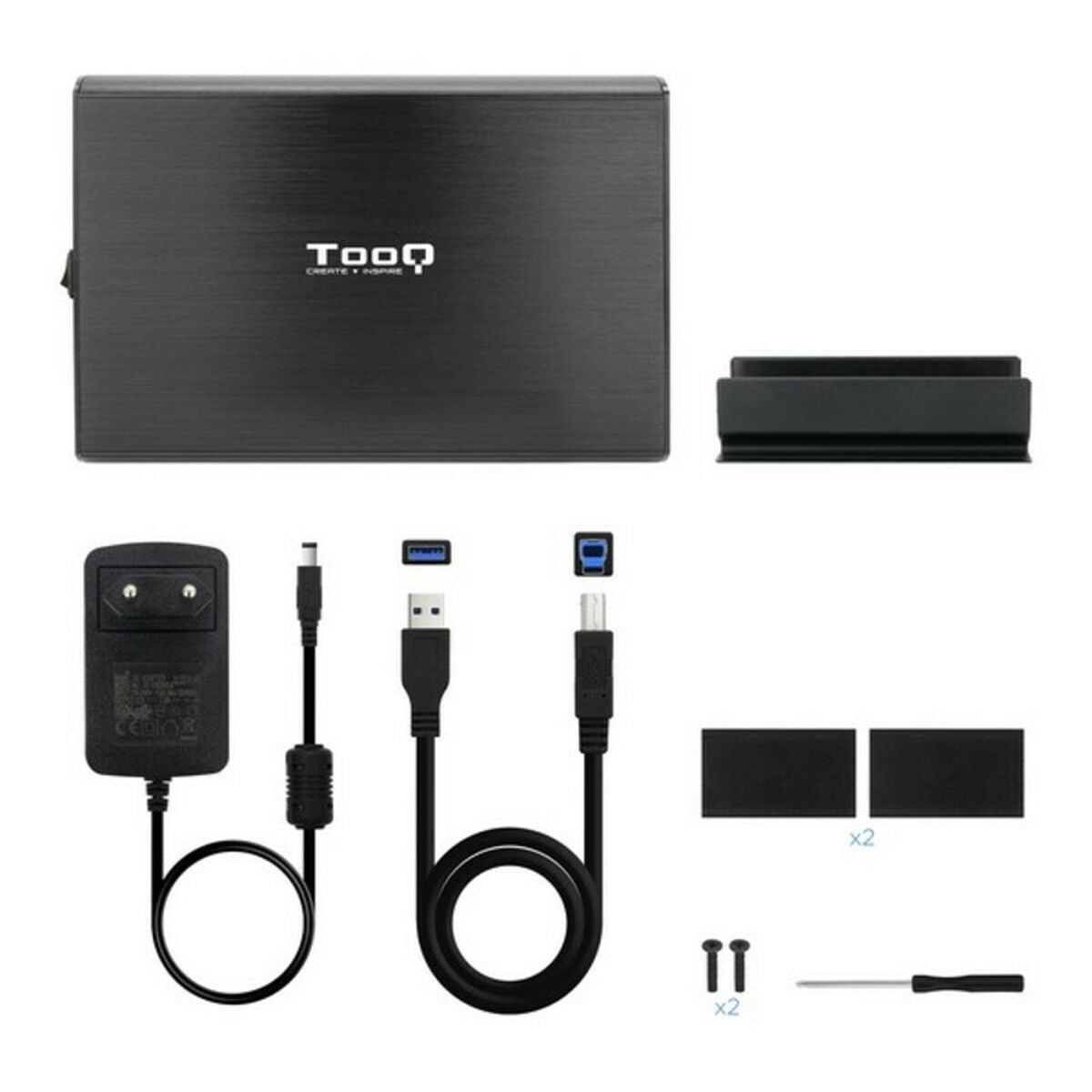 Hard drive case TooQ TQE-3531B 3,5" USB 3.0 Black 3,5"