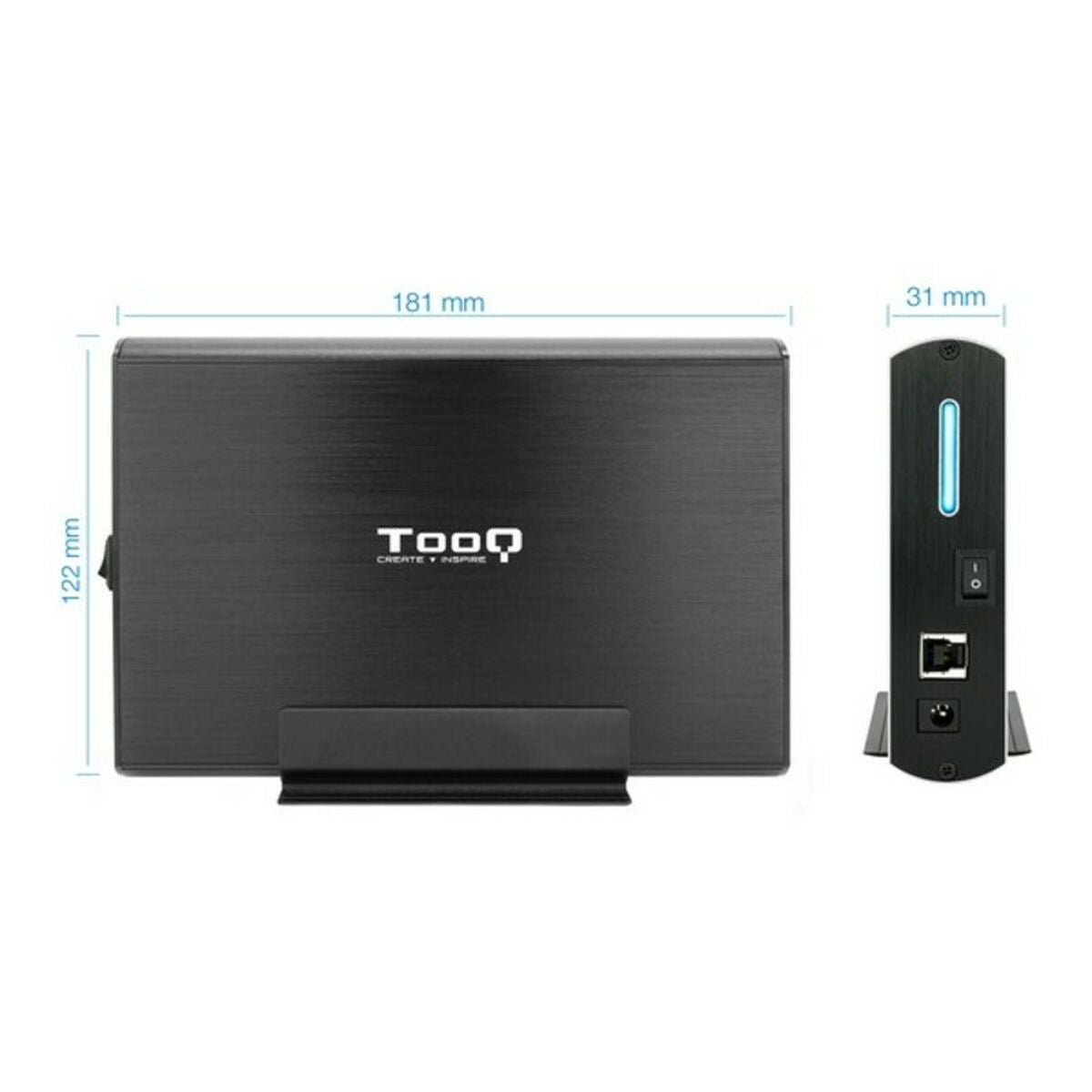 Hard drive case TooQ TQE-3531B 3,5" USB 3.0 Black 3,5"