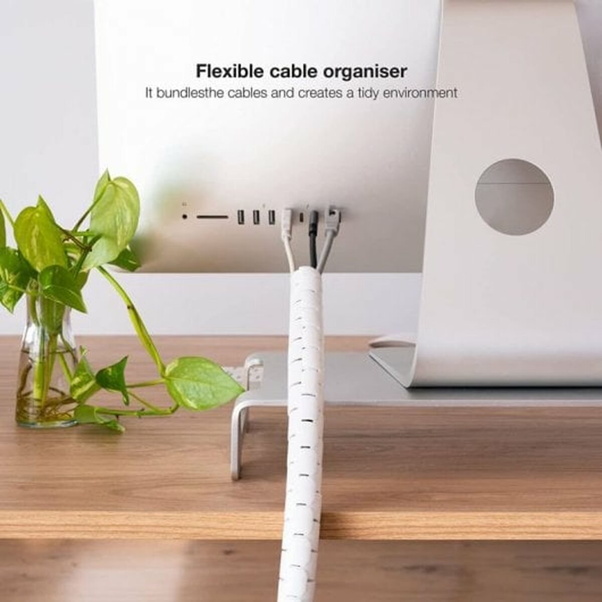 Cable Organiser NANOCABLE 10.36.0001-W White Ø 25 mm 1 m