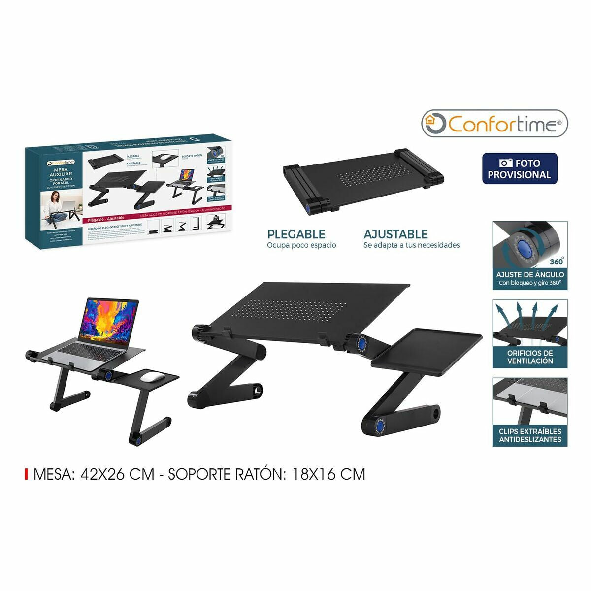 Adjustable Multi-position Laptop Table Confortime 18 x 16 cm 42 x 26 cm