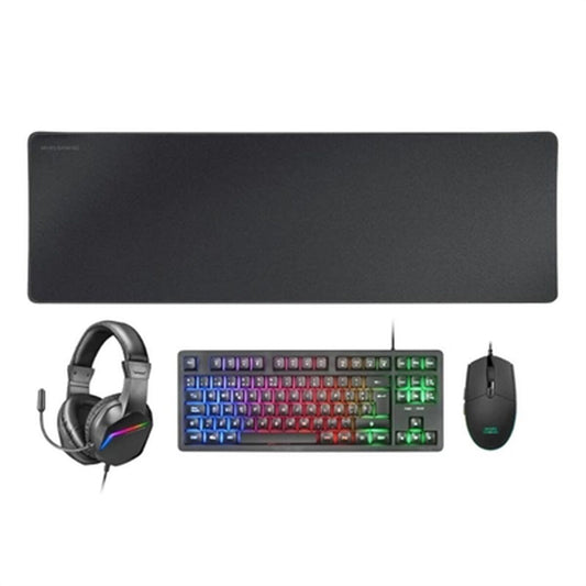 Keyboard and Mouse Mars Gaming MCPRGB3ES Black