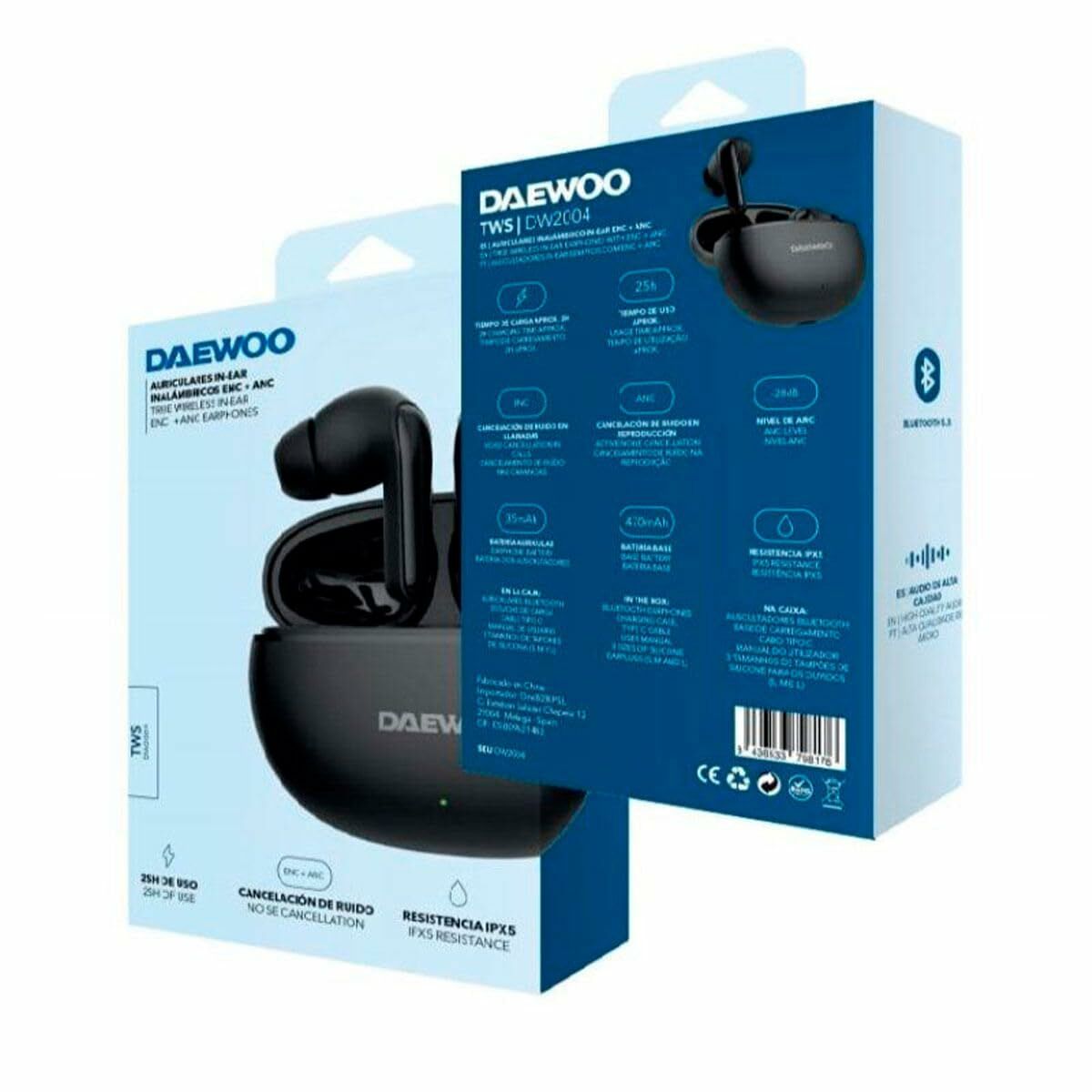 Headphones with Microphone Daewoo DW2004 Black