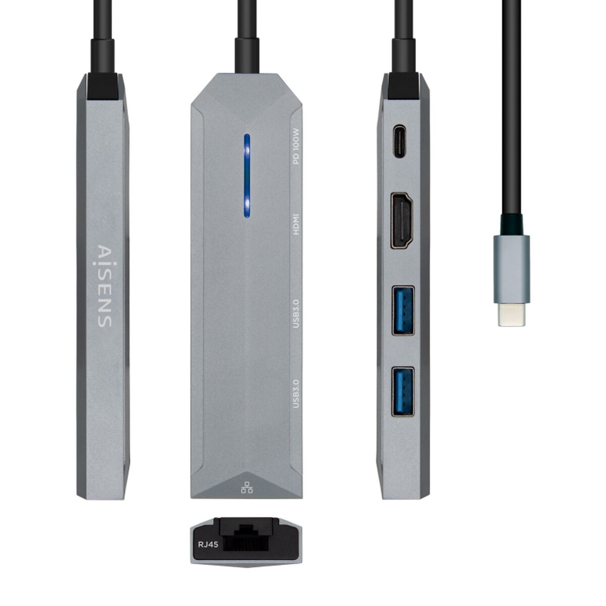 USB Hub Aisens ASUC-5P003-GR