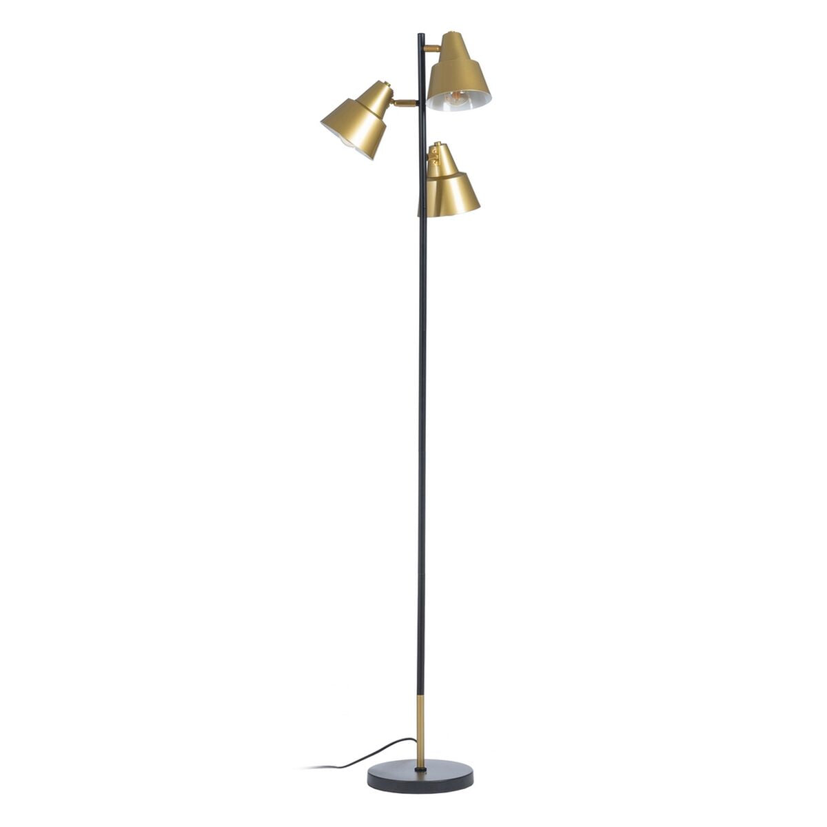 Floor Lamp 30 x 30 x 155 cm Black Golden Metal