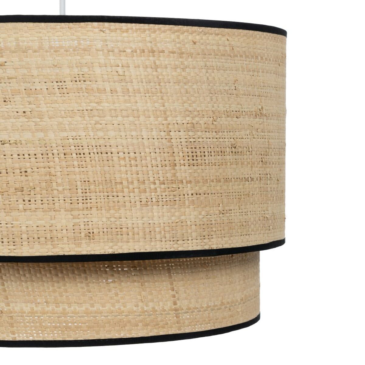 Ceiling Light Black Natural Raffia Iron Plastic 220-240 V 40 x 40 x 24 cm