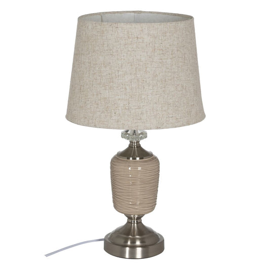 Desk lamp Beige Silver Metal Crystal 10 W 220 V 31,5 x 31,5 x 54 cm