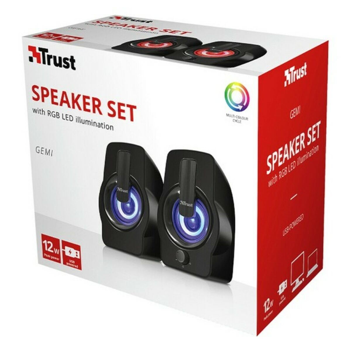 PC Speakers Trust Gemi RGB Black 6 W 12 W