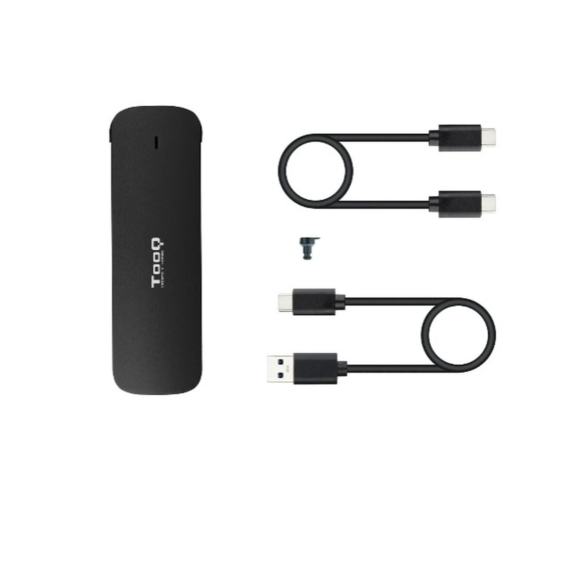 External Box TooQ TQE-2201B Black USB-C USB 3.0 M.2