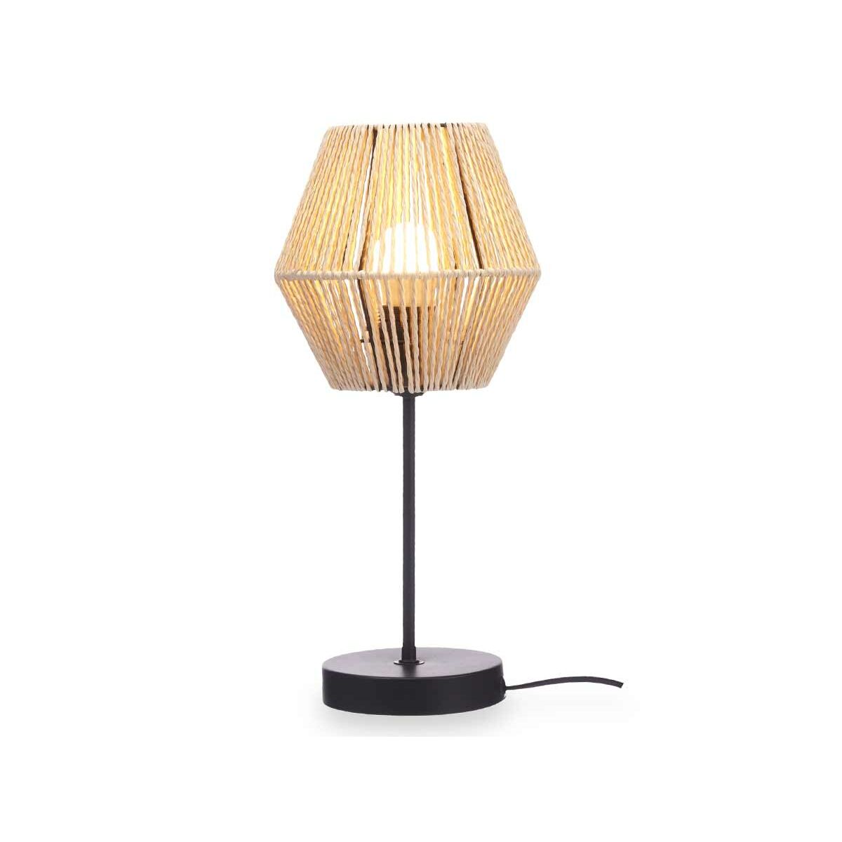 Desk lamp 40 W Rope Brown Black 17,5 x 37 x 17,5 cm (6 Units)